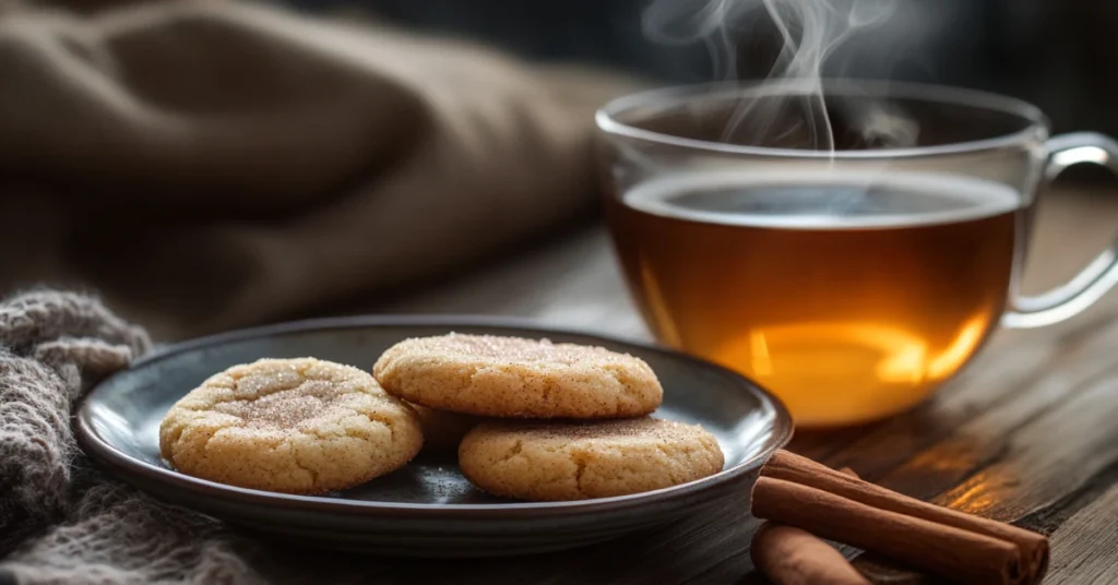 Cinnamon sugar cookies served with tea for a perfect pairing.