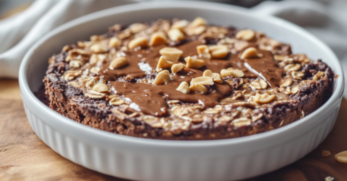 baked oats with peanut butter and brownie recipe